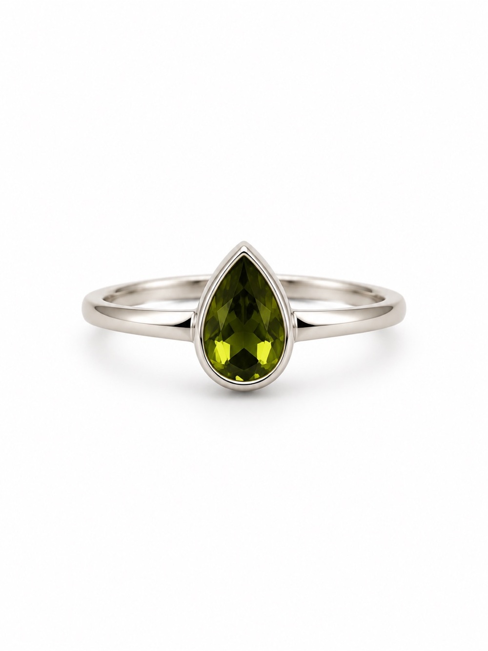 Peridot Teardrop Ring